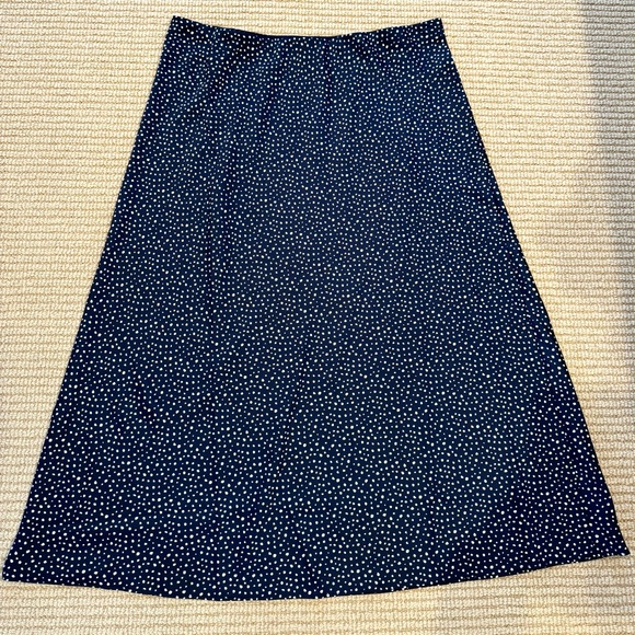 J Crew Gwyneth slip skirt - navy and white dots - sz L - exc condition - Picture 4 of 7